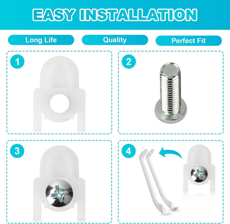 UYZO WR01X25070 Refrigerator Door Handle Mounting Stud Replacement GE Fridge Freezer Handle Fastener Assembly AP7175647 WR01X39781 White 2 Set - Image 3